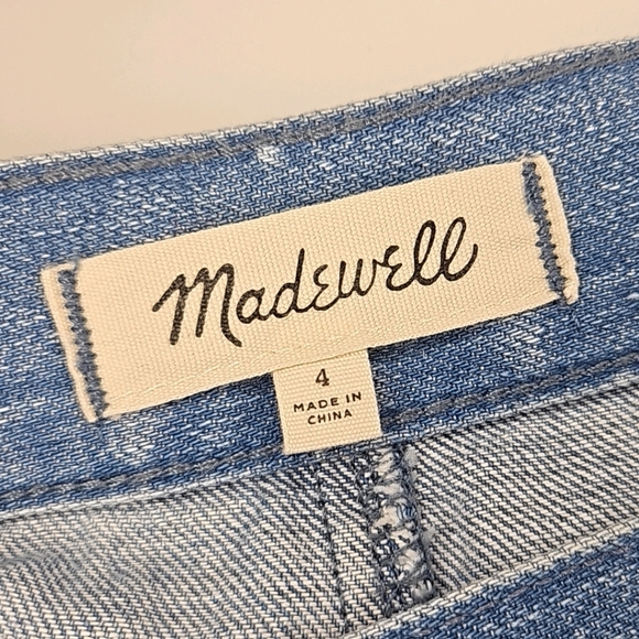 NWOT Madewell 100% Cotton Raw Hem Denim Wrap Skirt Size 4 - Picture 5 of 7